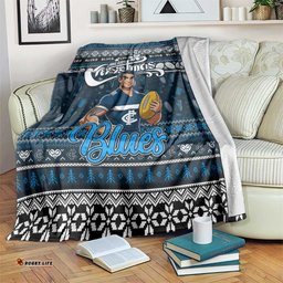 Blues Football Xmas Blanket Australia AFL Mascot