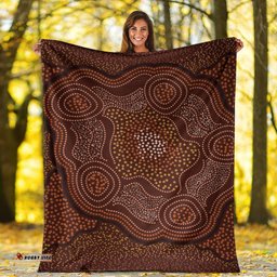 Australia Aboriginal Premium Blanket Indigenous Symbol Dot Painting Art Ver 12