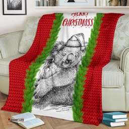 Christmas Australia Premium Blanket Merry Christmas Koala