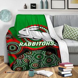 Rabbitohs Rugby Aboriginal Art Blanket 03