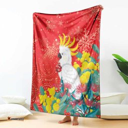 Sulphurcrested Cockatoo Christmas Blanket Australia Gumtree With Golden Wattle