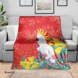 Sulphurcrested Cockatoo Christmas Blanket Australia Gumtree With Golden Wattle