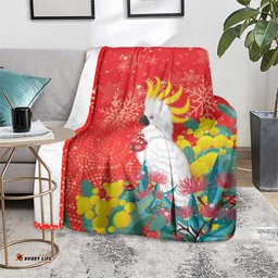 Sulphurcrested Cockatoo Christmas Blanket Australia Gumtree With Golden Wattle