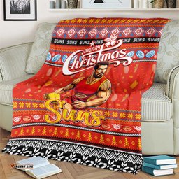 Suns Football Xmas Blanket Australia AFL Mascot