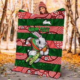 Custom Personalised Rabbitohs Rugby The Bunnies Aboriginal Blanket
