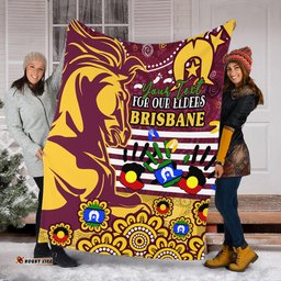 Brisbane Broncos Naidoc Week Custom Blanket - For Our Elders Brisbane Broncos Aboriginal Inspired Blanket