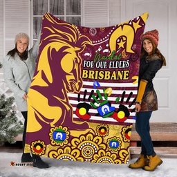 Brisbane Broncos Naidoc Week Custom Blanket - For Our Elders Brisbane Broncos Aboriginal Inspired Blanket