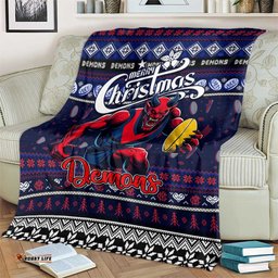 Demons Football Xmas Blanket Australia AFL Mascot