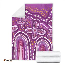 Australia Aboriginal Blanket - Dot painting illustration in Aboriginal style Pink Blanket