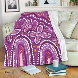Australia Aboriginal Blanket - Dot painting illustration in Aboriginal style Pink Blanket