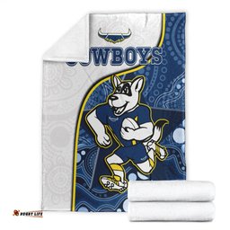 Cowboys Rugby Permium Blanket Macost Indigenous Pattern Premiers