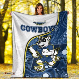 Cowboys Rugby Permium Blanket Macost Indigenous Pattern Premiers