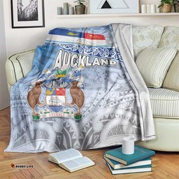 New Zealand Auckland Blanket Auckland's Flag and Coat of Arms Koru Art Maori Pattern