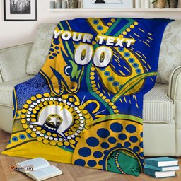 Custom Personalised Eels Rugby NAIDOC Aboriginal Blanket