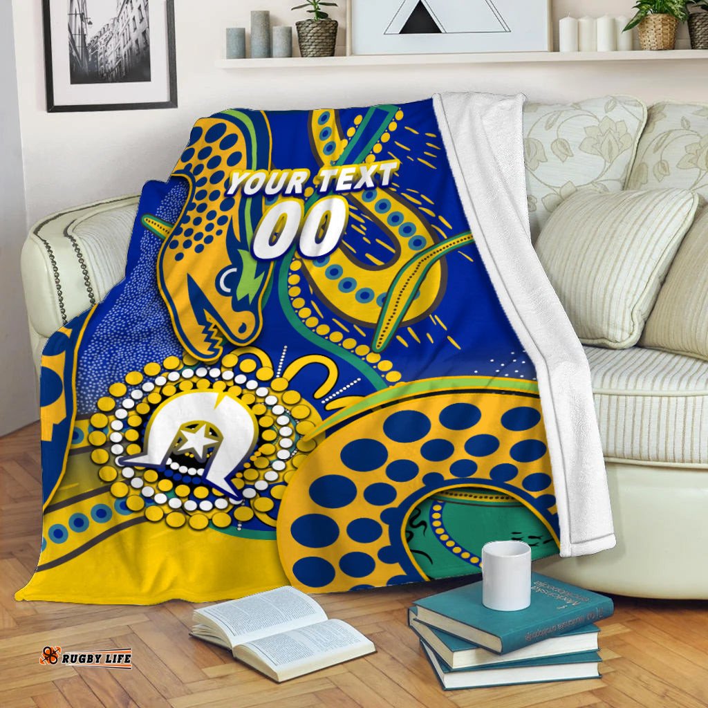 Custom Personalised Eels Rugby NAIDOC Aboriginal Blanket