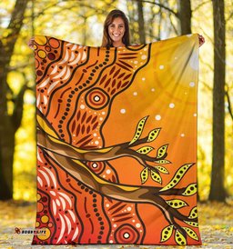 Aboriginal Premium Blanket Tree On The Hill