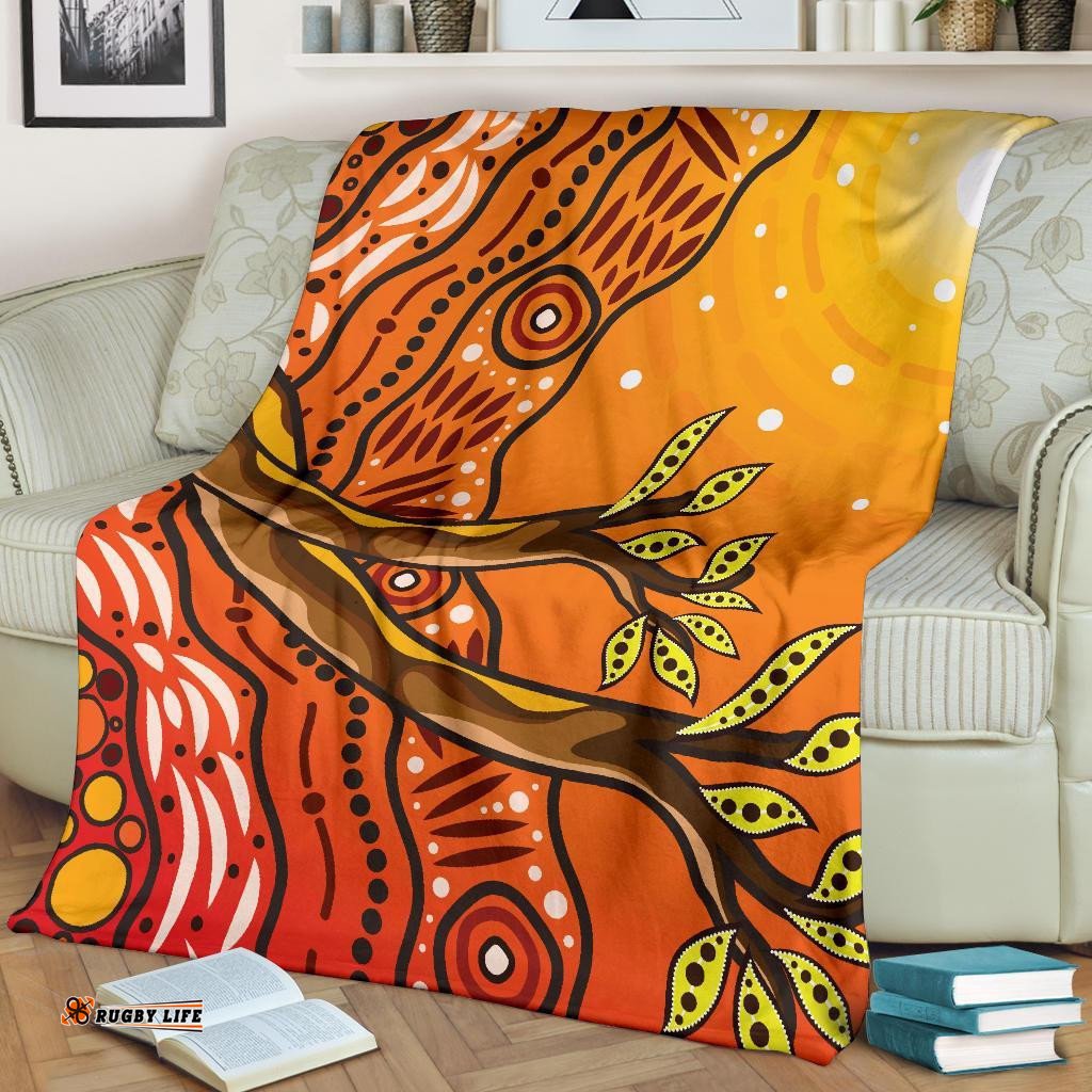 Aboriginal Premium Blanket Tree On The Hill