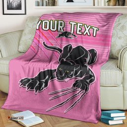 Custom Personalised Panthers Proud Premium Blanket Back to Back Premiers Version 02 Pink