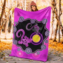 Aboriginal Lizard Premium Blanket Attracted Australia Version Purple
