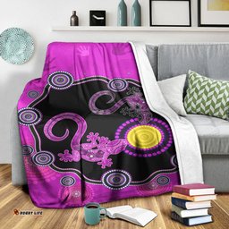 Aboriginal Lizard Premium Blanket Attracted Australia Version Purple