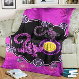 Aboriginal Lizard Premium Blanket Attracted Australia Version Purple