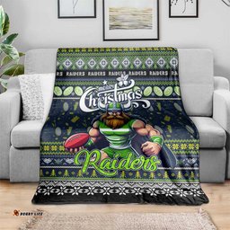 Raiders Rugby Xmas Blanket Australia NRL Mascot