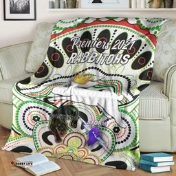 South Sydney Rabbitohs Premium Blanket Indigenous Premiers The King White
