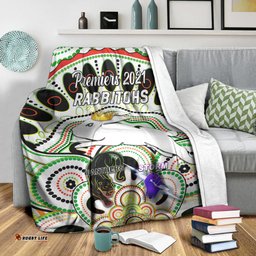 South Sydney Rabbitohs Premium Blanket Indigenous Premiers The King White