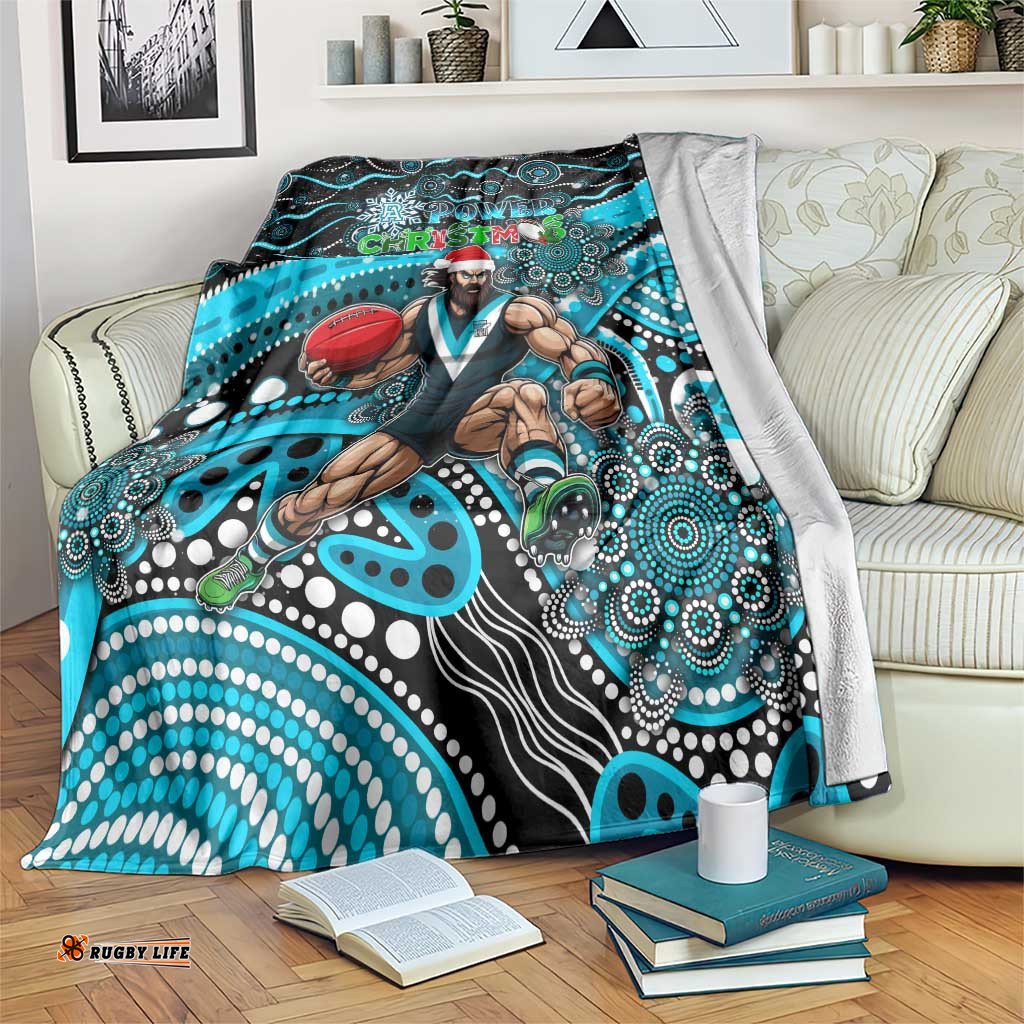 Merry Christmas AFL Power Blanket Aboriginal Santa Football Mascot