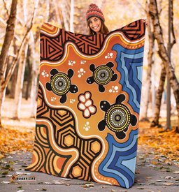 Aboriginal Premium Blanket Indigenous Art Patterns Ver04