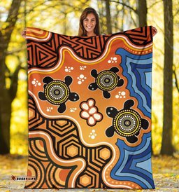 Aboriginal Premium Blanket Indigenous Art Patterns Ver04