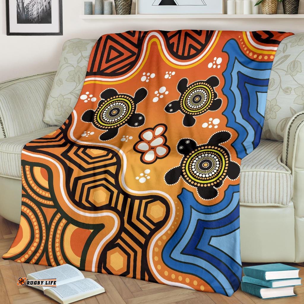 Aboriginal Premium Blanket Indigenous Art Patterns Ver04