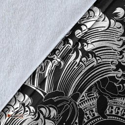 Aboriginal Premium Blanket, Torres Strait Islands in Wave Black