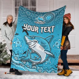 custom personalised sharks rugby premium blanket go sharkies aboriginal special version