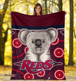 Reds Rugby Australian Premium Blanket Simple Indigenous Queensland