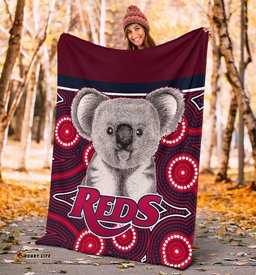 Reds Rugby Australian Premium Blanket Simple Indigenous Queensland
