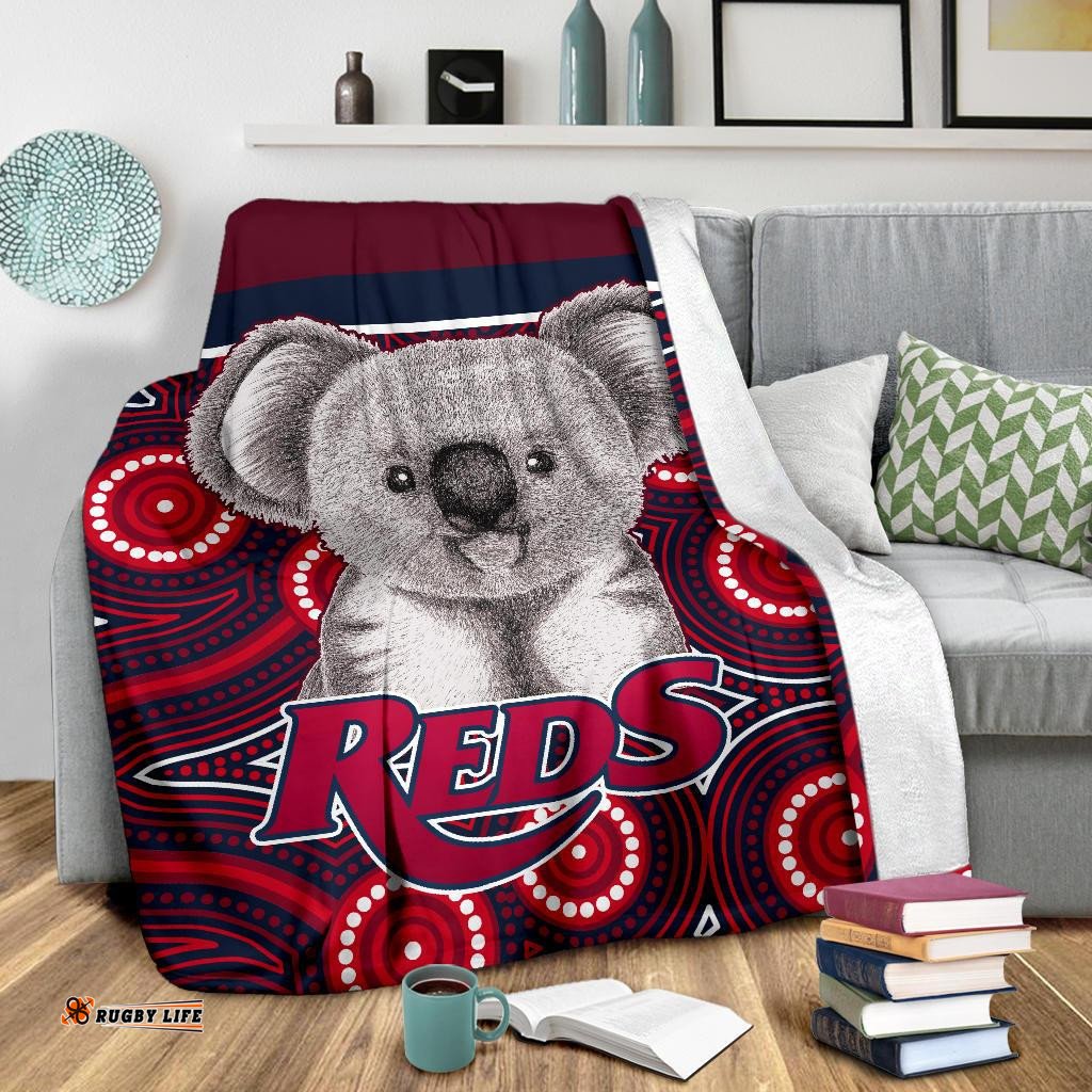 Reds Rugby Australian Premium Blanket Simple Indigenous Queensland