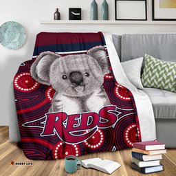 Reds Rugby Australian Premium Blanket Simple Indigenous Queensland