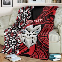 Personalised New Zealand Christmas Blanket Meri Kirihimete Maori Wheku Taniko Art