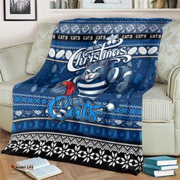 Cats Football Xmas Blanket Australia AFL Mascot