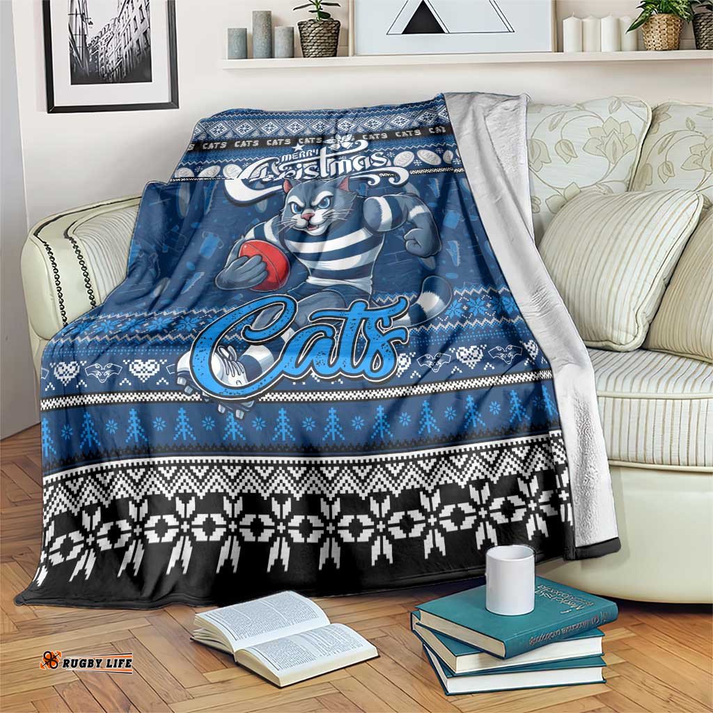 Cats Football Xmas Blanket Australia AFL Mascot