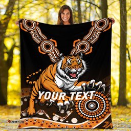 Custom Personalised Tigers Rugby Aboriginal Art Blanket