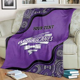 Custom Hobart Hurricanes Blanket Indigenous Art Grunge Style