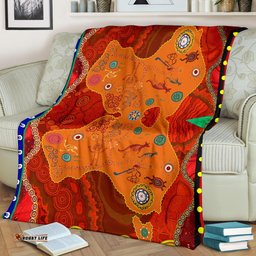 Premium Blanket, Aboriginal Pattern Australia Map