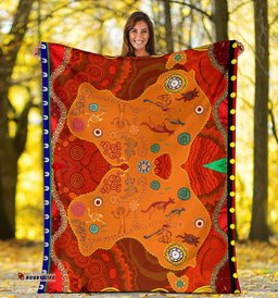 Premium Blanket, Aboriginal Pattern Australia Map