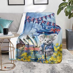 Koala Australia Day Blanket Proud Aussie Sydney Opera House