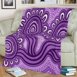 Australia Aboriginal Blanket - Dot Patterns From Indigenous Australian Culture (Purple) Blanket
