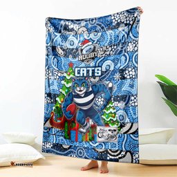 Cats Football Merry Christmas Blanket Indigenous Australian Art