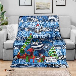 Cats Football Merry Christmas Blanket Indigenous Australian Art