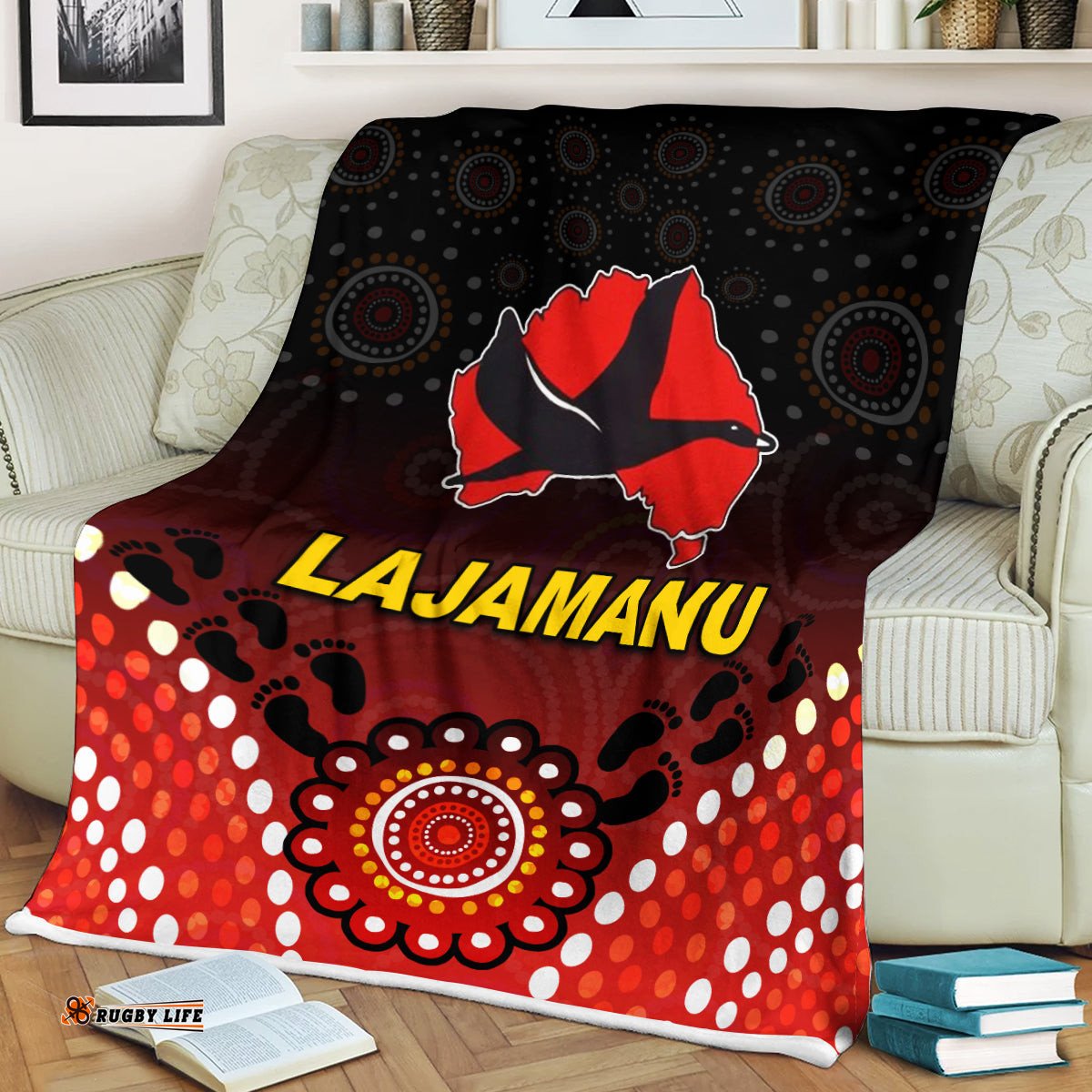 Northern Warlpiri Swans Lajamanu Football Mix Aboriginal Blanket